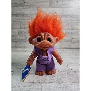 Vintage 6" Thomas Dam 1977 Troll Orange Hair Denmark Norfin w/ Tag
